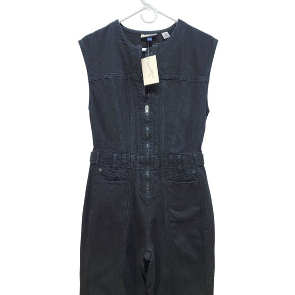 Universal Thread Womens Black Denim Sleeveless Jumpsuit Size 2  Overalls - Picture 5 of 12
